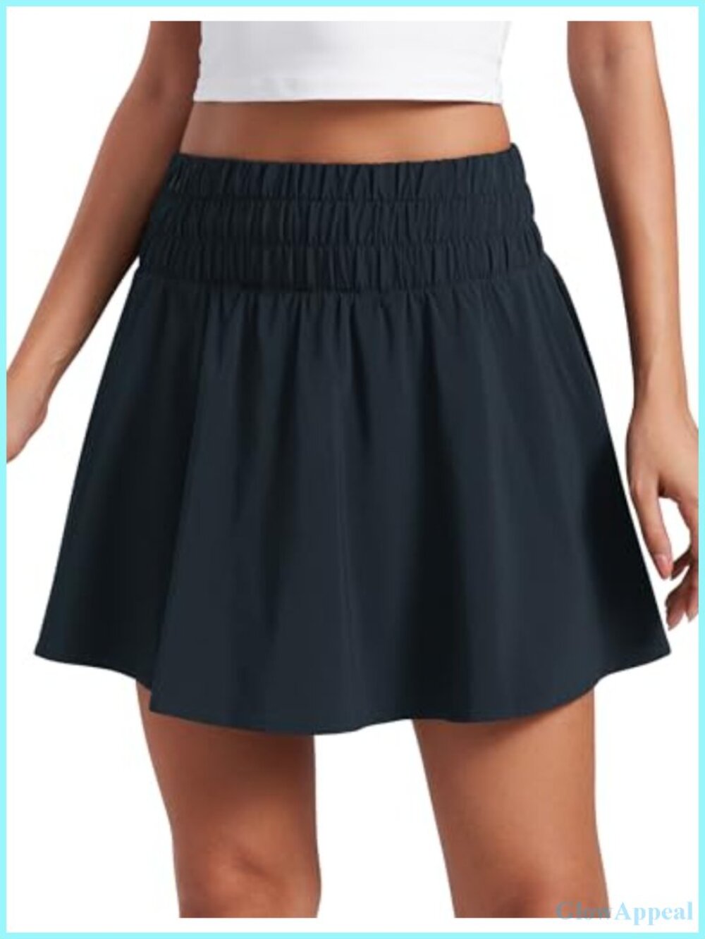 High Waisted Tennis Skort with Built-in Shorts, Quick Dry Athletic Skirt